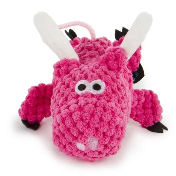 Godog~ Flying Pig Checkers With Chew Guard Technology Dog Toy, Pink - Picture 3 of 5